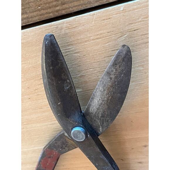 Vintage Drop Forged Tin Snips Scissors Metal Shears 10 in, Made in USA - Picture 4 of 5